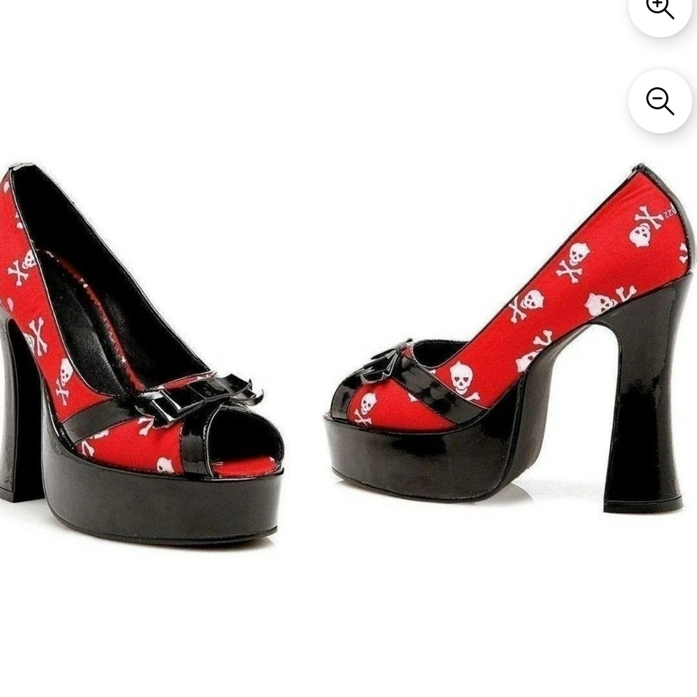 Women's Red and Black Platform Heels